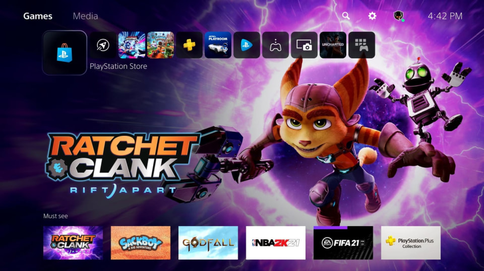 Uživatelské rozhraní PlayStationu 5